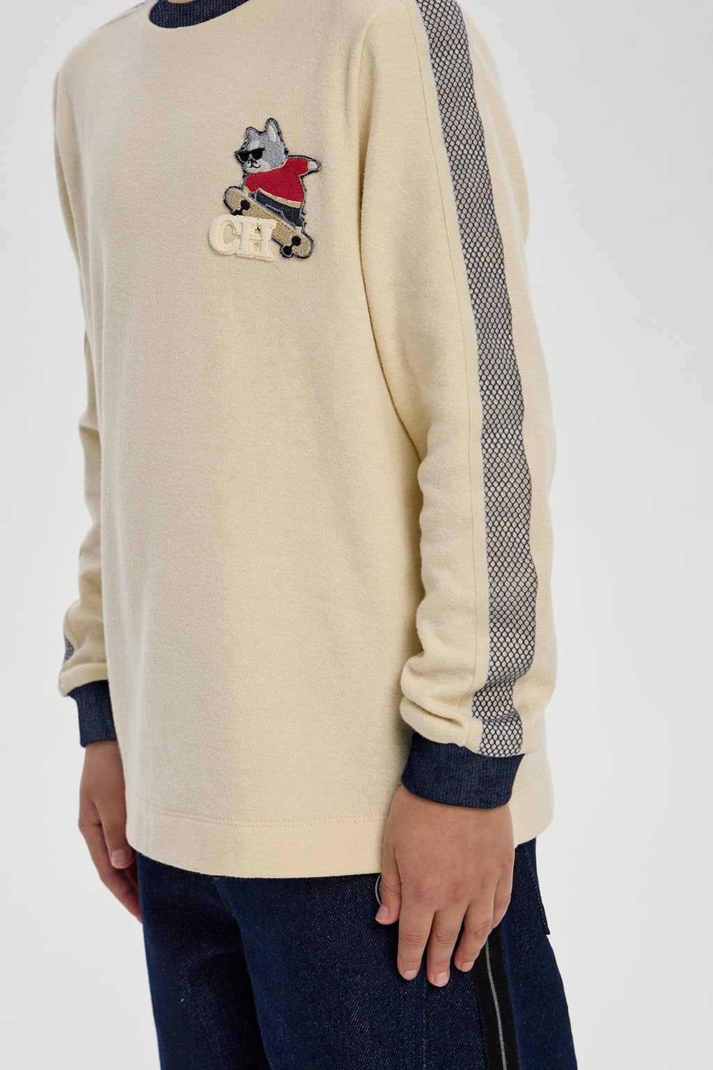 Textured Jumper with Dog Applique