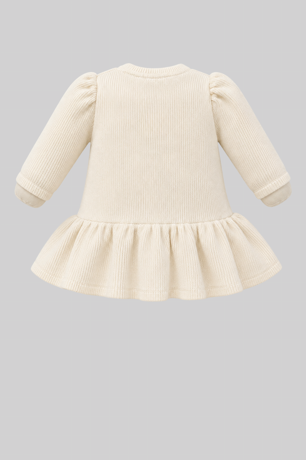 Bunny Applique Knitted Dress for baby girl