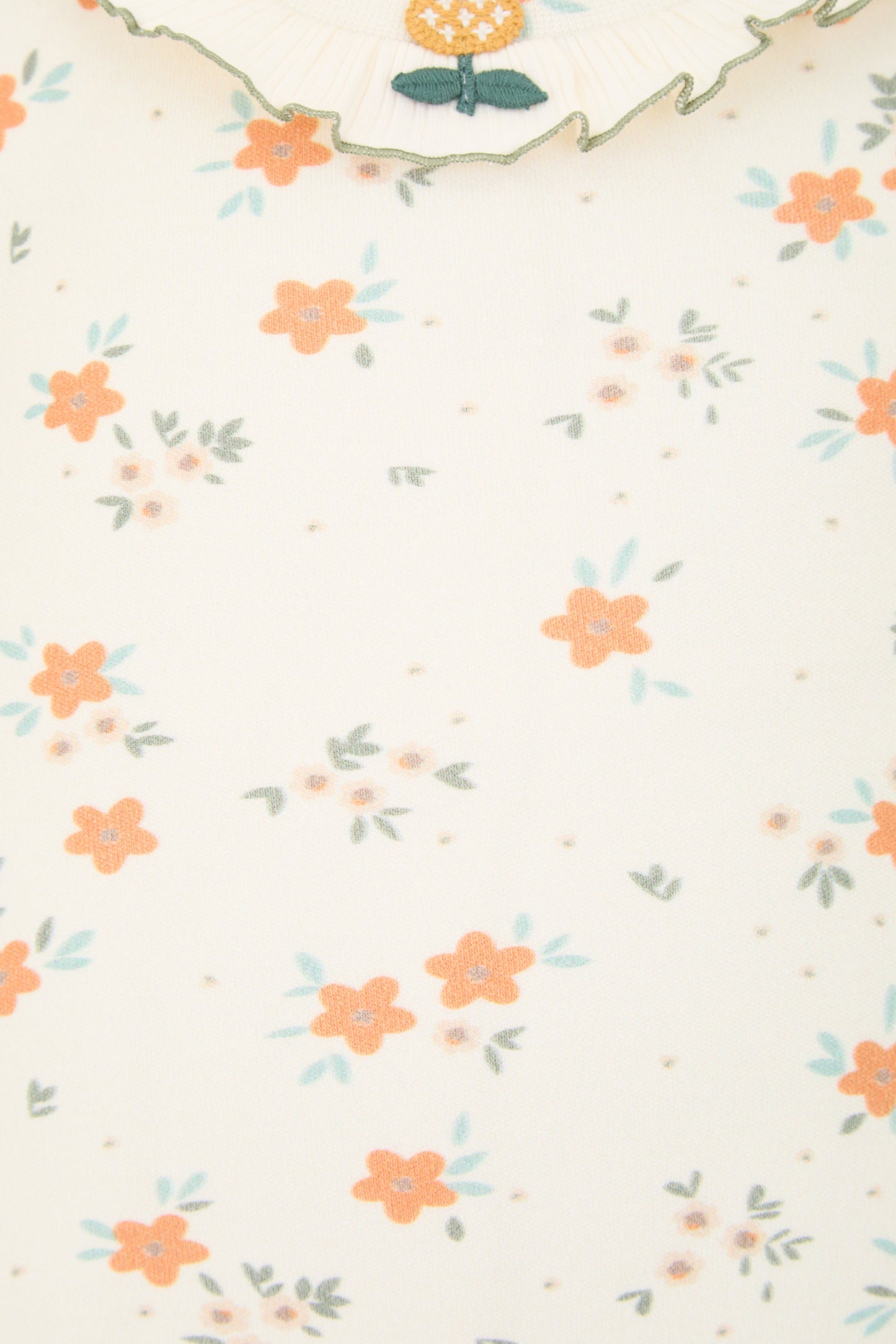 AOP bodysuit; footed pants; bonnet