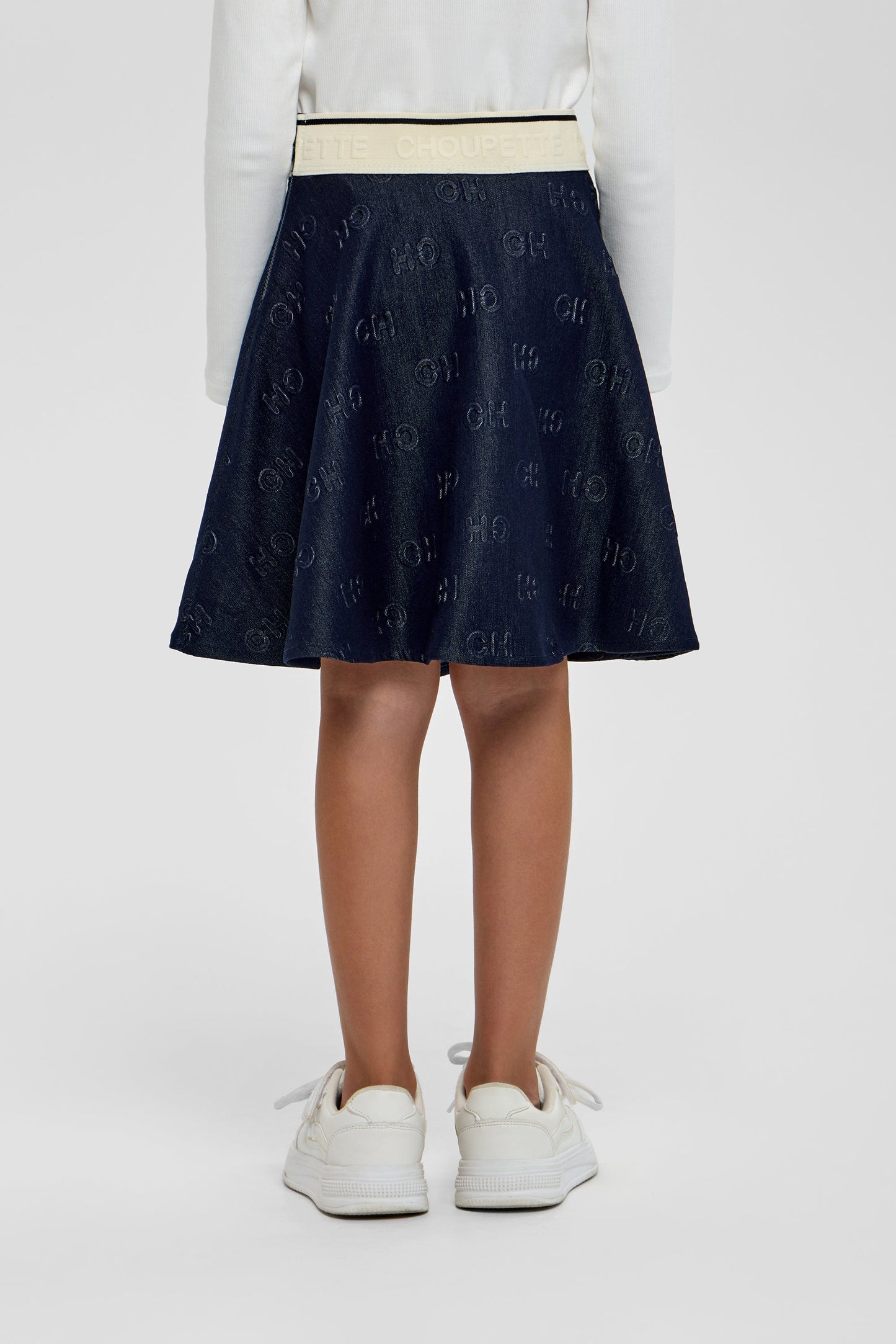 Elastic Band CH Branded Denim Skirt