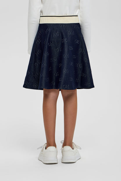 Elastic Band CH Branded Denim Skirt