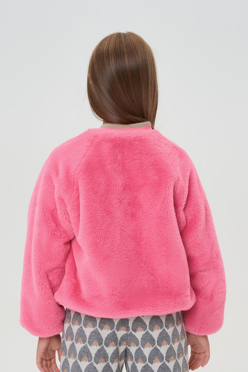 Decorated fur Bomber jacket
