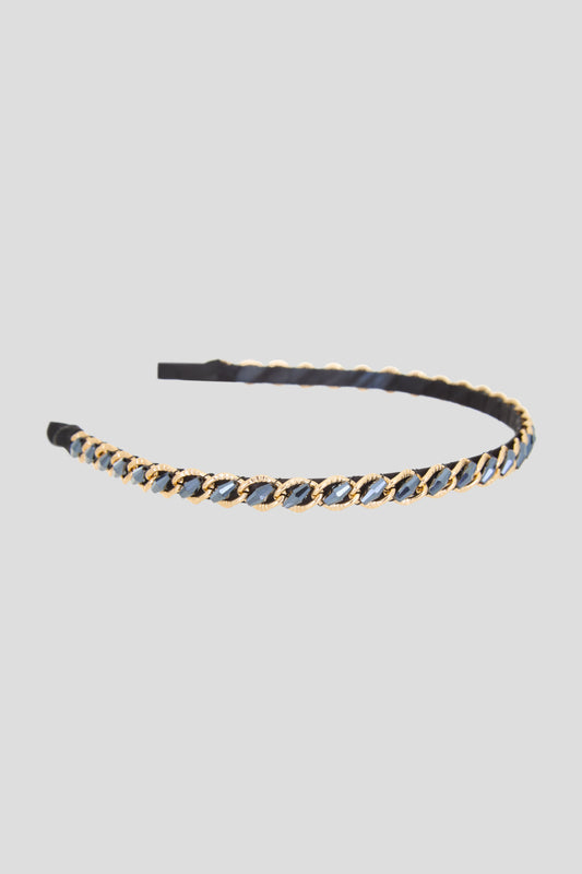 Black and Golden Chain Designed Headband