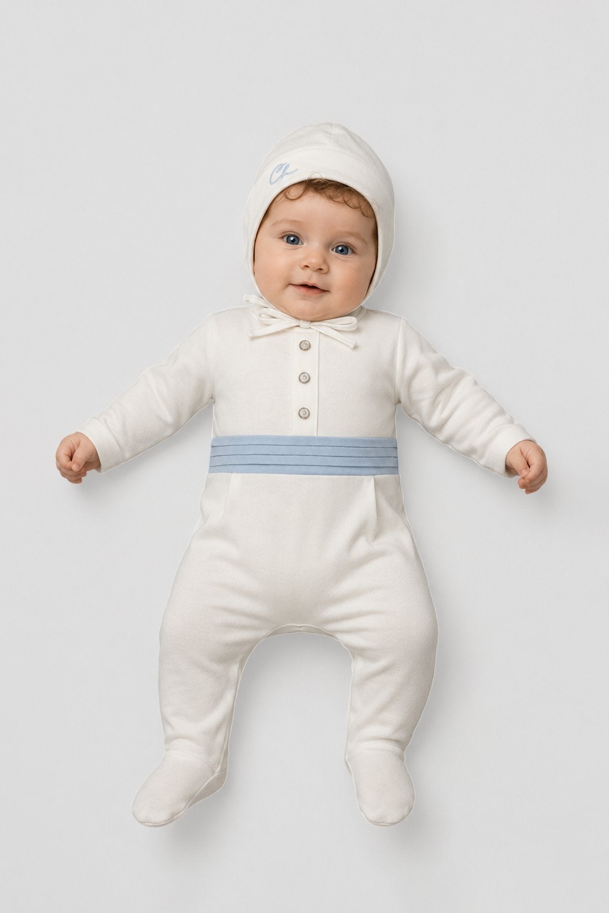 Smart Set (overall & bonnet) for newborn baby boy