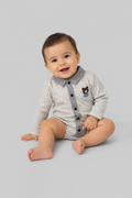 Smart Collar Bodysuit with Bear Applique for baby boy