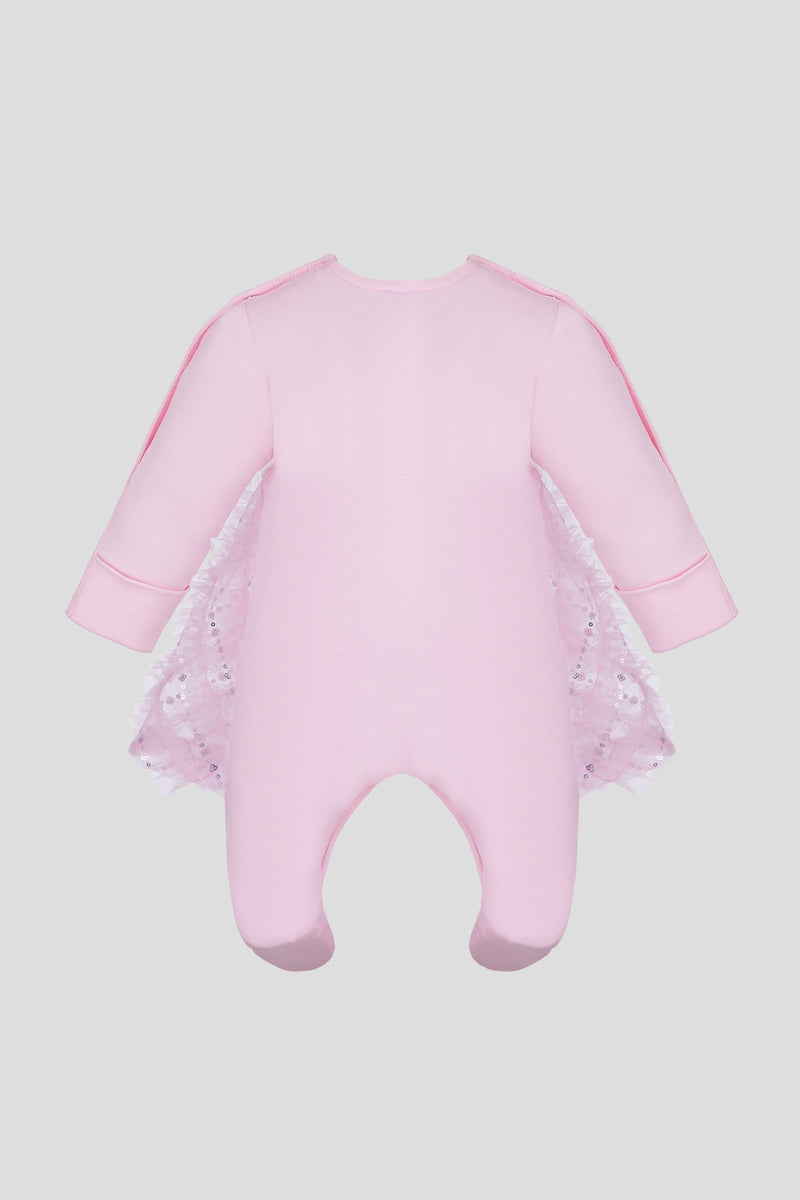 Lace Rhinestones Decorated Set ( Overall and Bonnet)