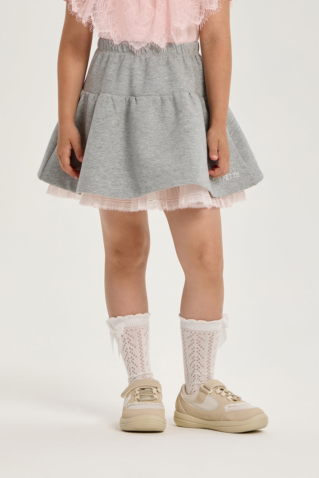 Elegant Cotton Can-can Skirt with Laces