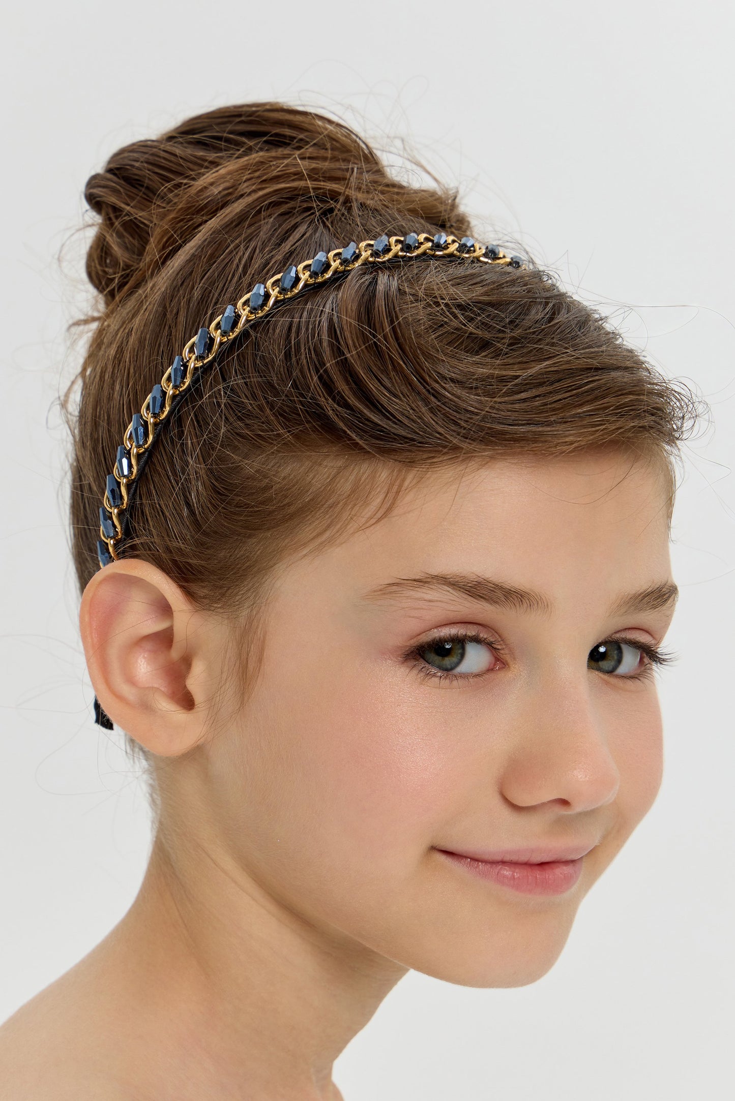 Black and Golden Chain Designed Headband