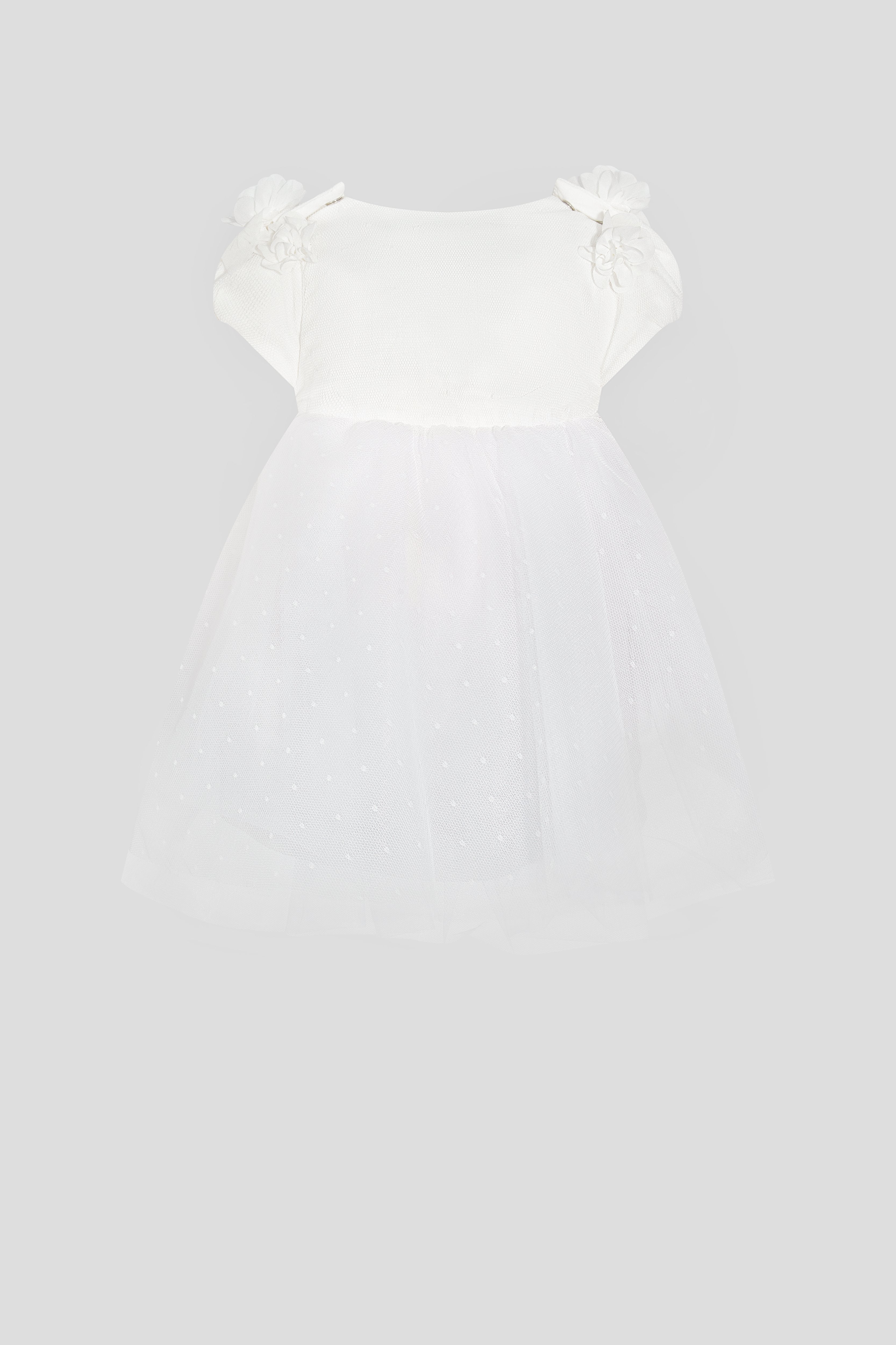 Flowers Decorated Organza Dress