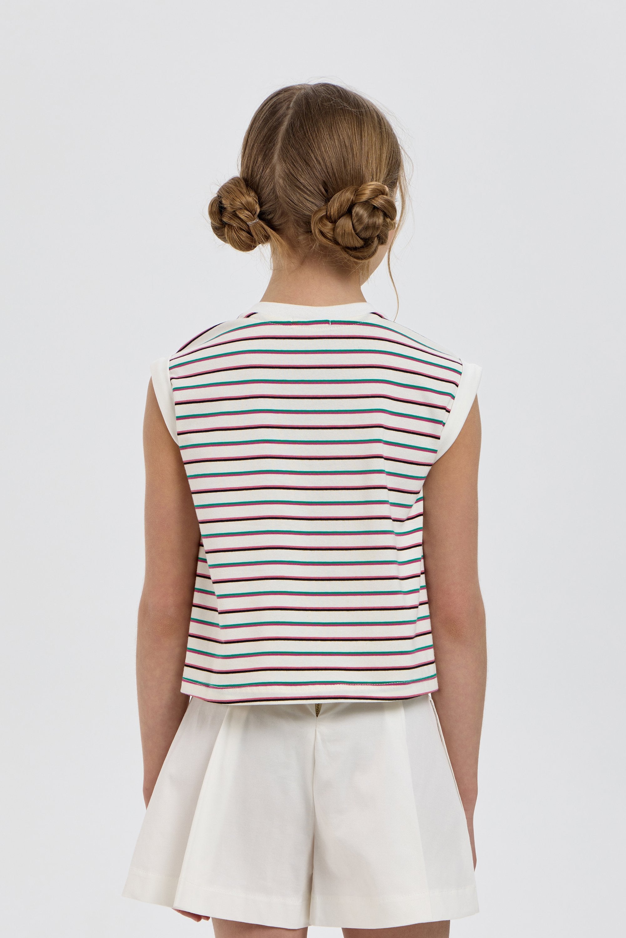 Catty Applique-decorated T-shirt