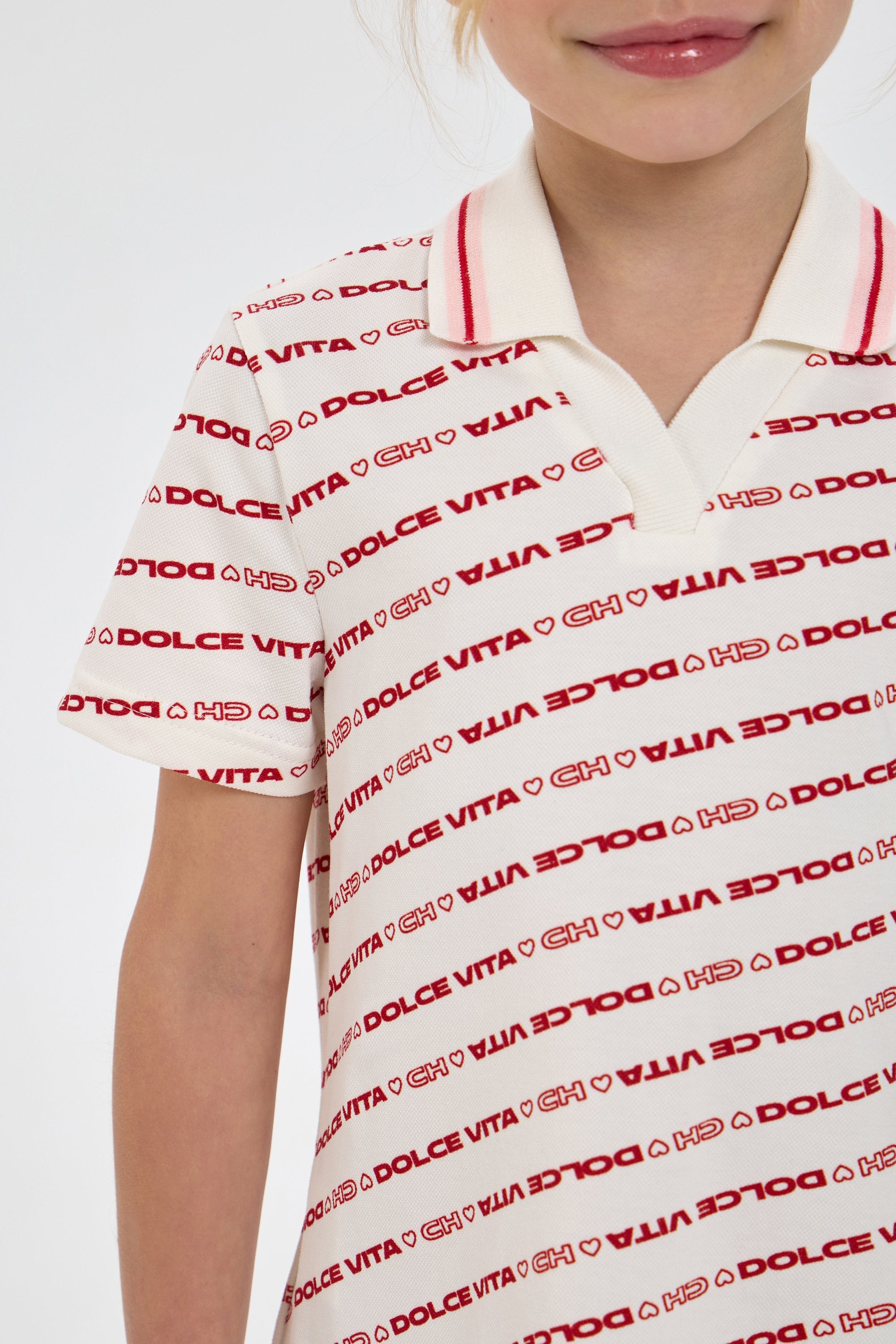 Branded Print Polo Dress