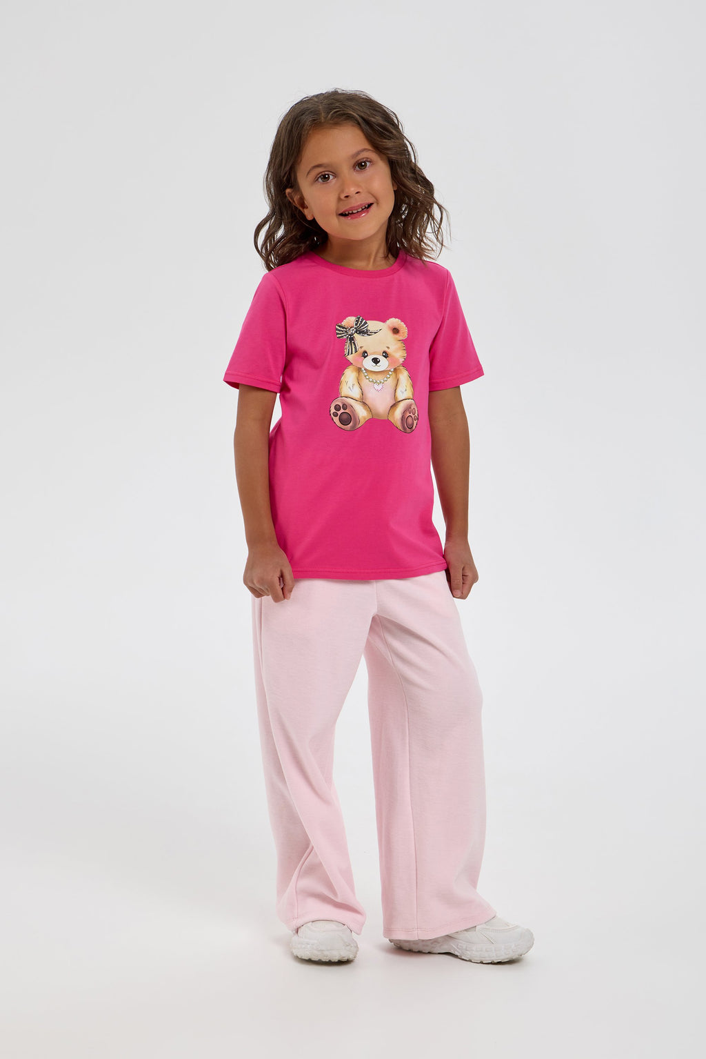 Bear Printed T-Shirt with Crystals