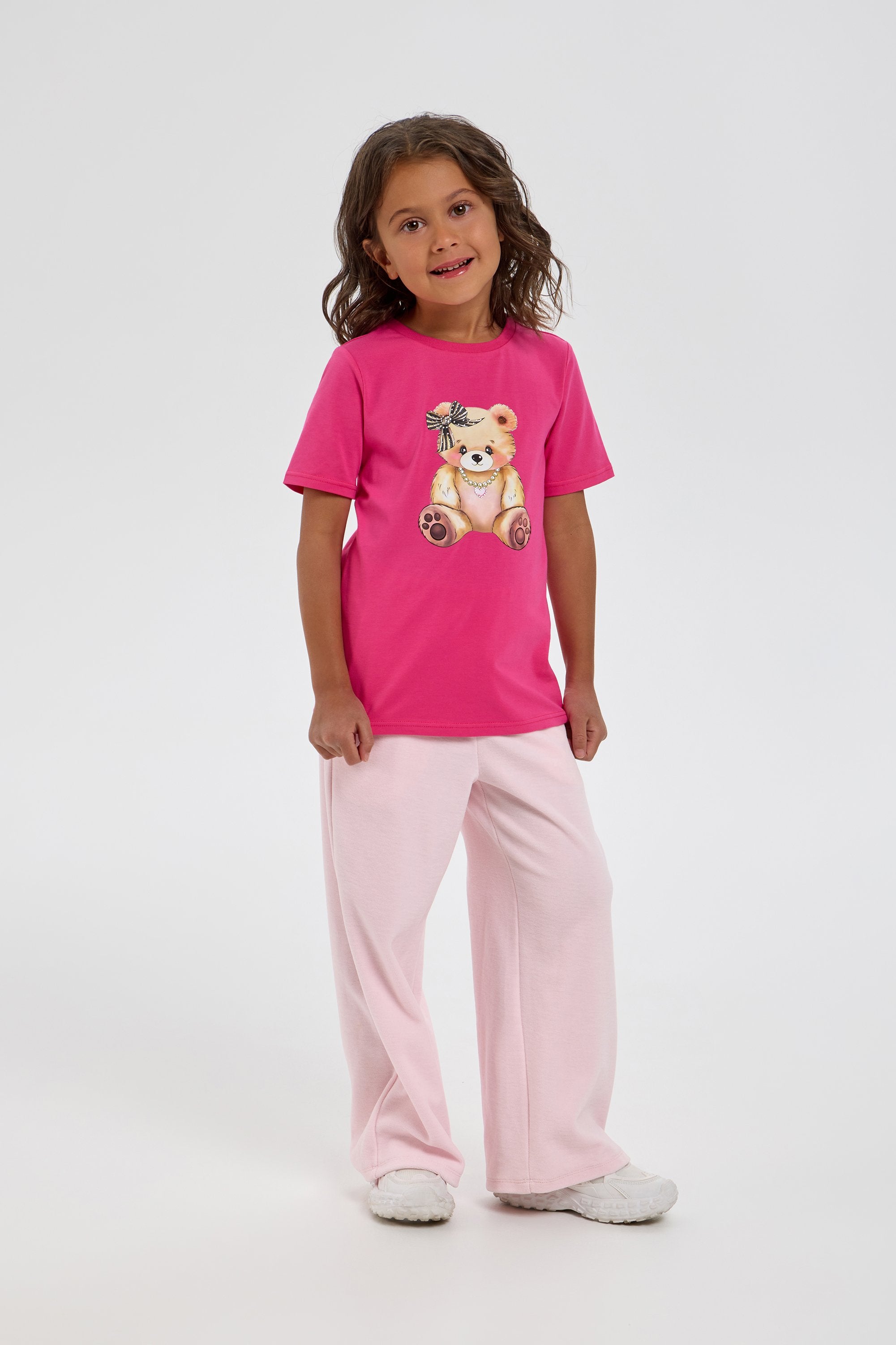 Bear Printed T-Shirt with Crystals