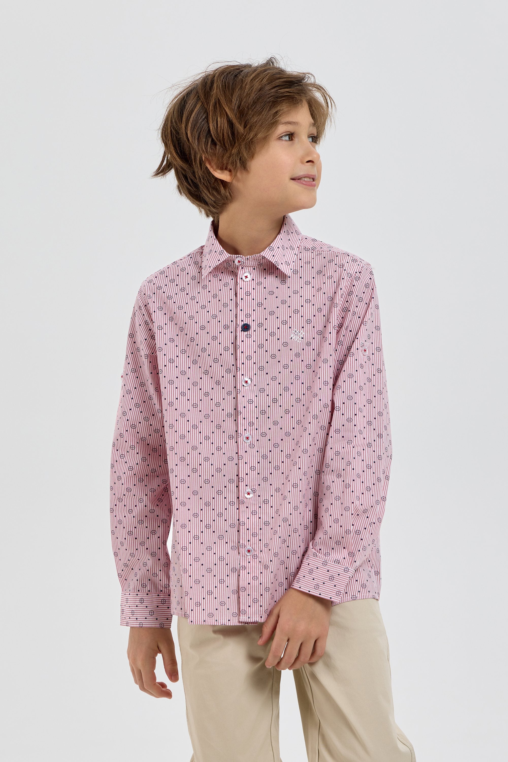 Elegant Coral Shirt with Print