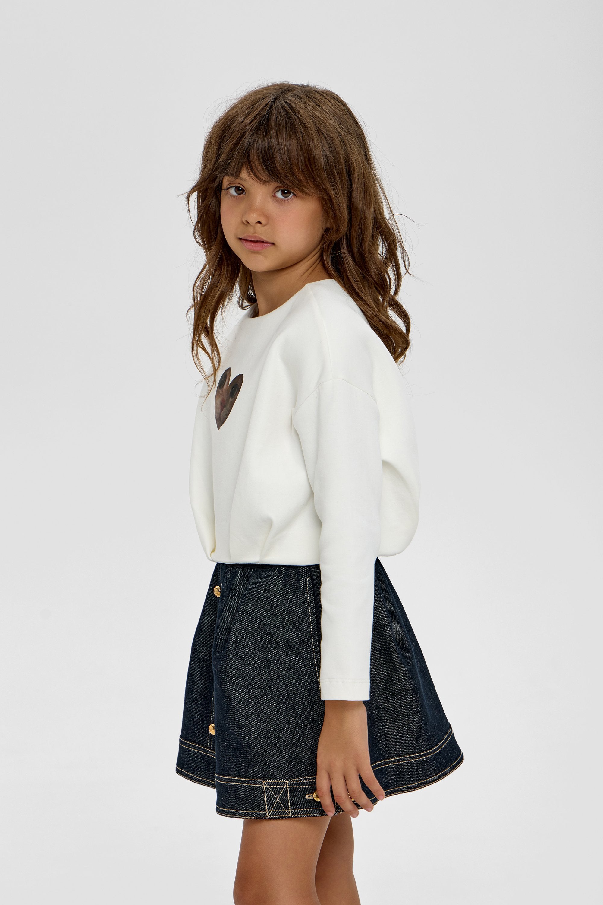 Stylish Cropped Decorated Catty Sweatshirt