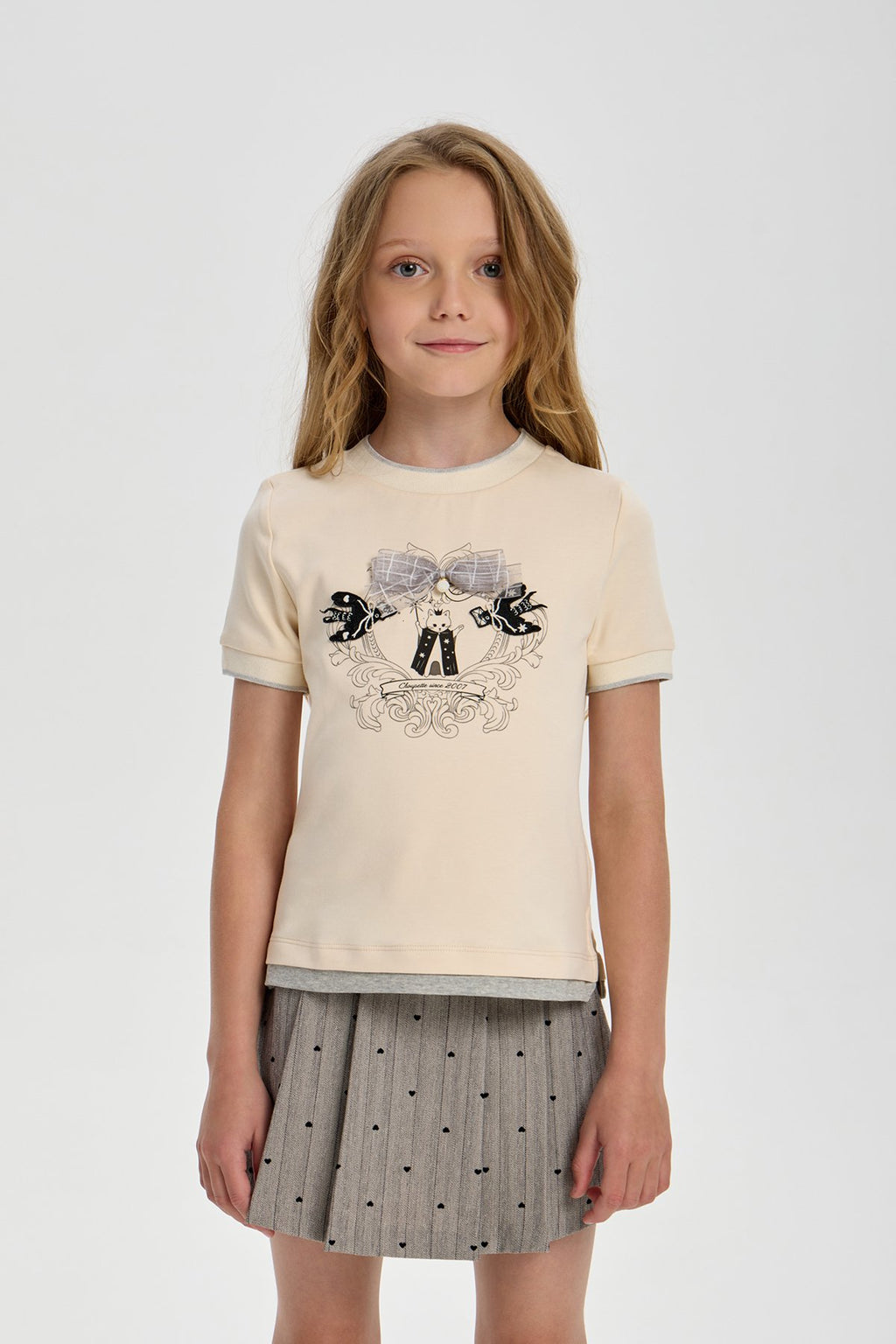 Bow Catty T-shirt for girls