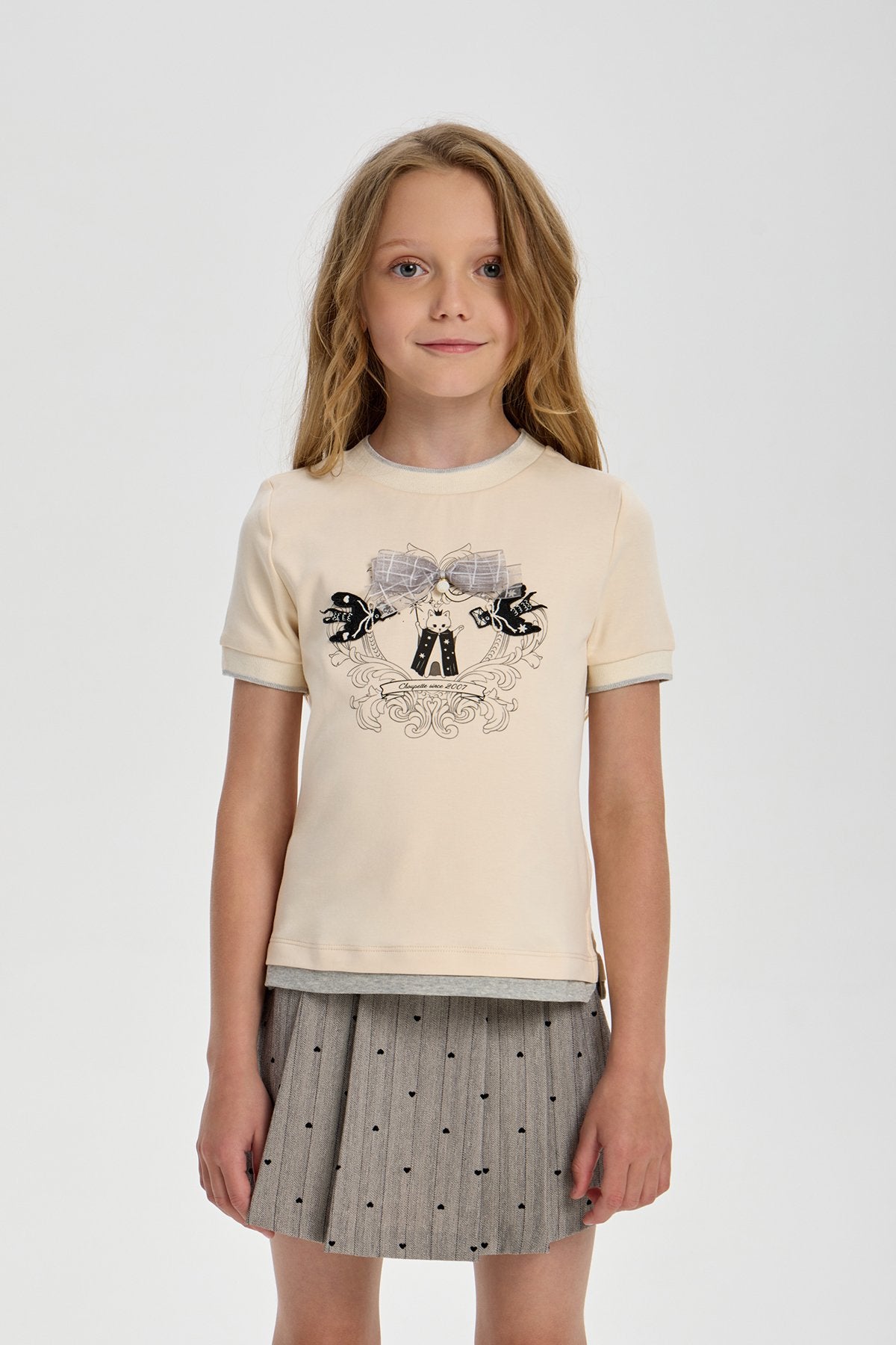 Bow Catty T-shirt for girls
