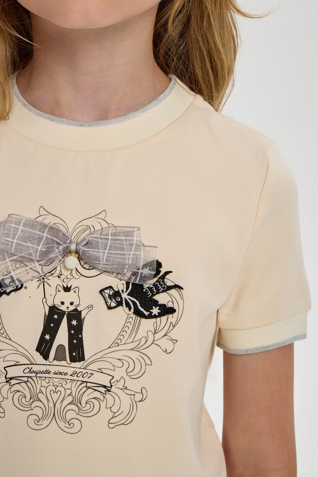 Bow Catty T-shirt for girls