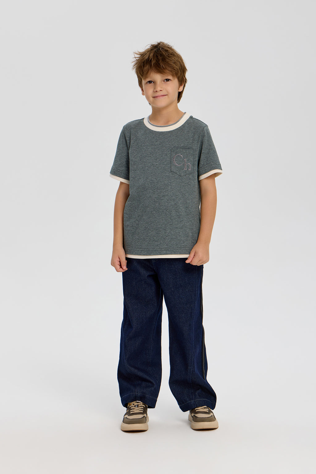 Stylish Denim Pants with stripes for boy