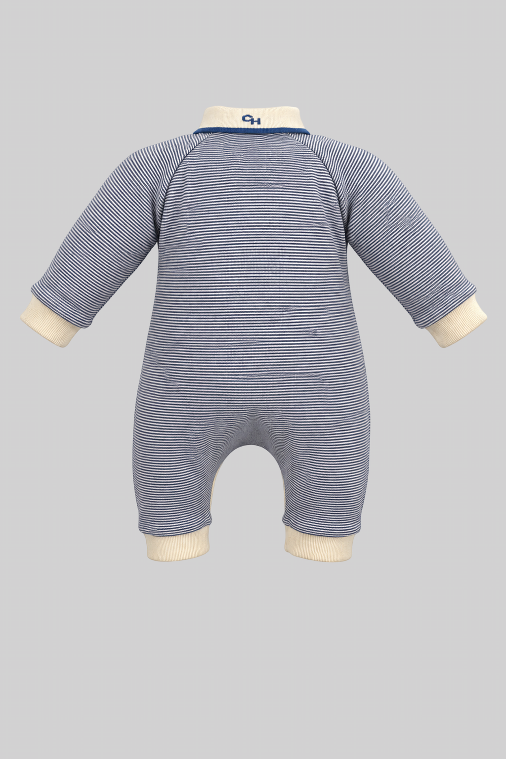Collar Stripe Overall knitted for baby boy