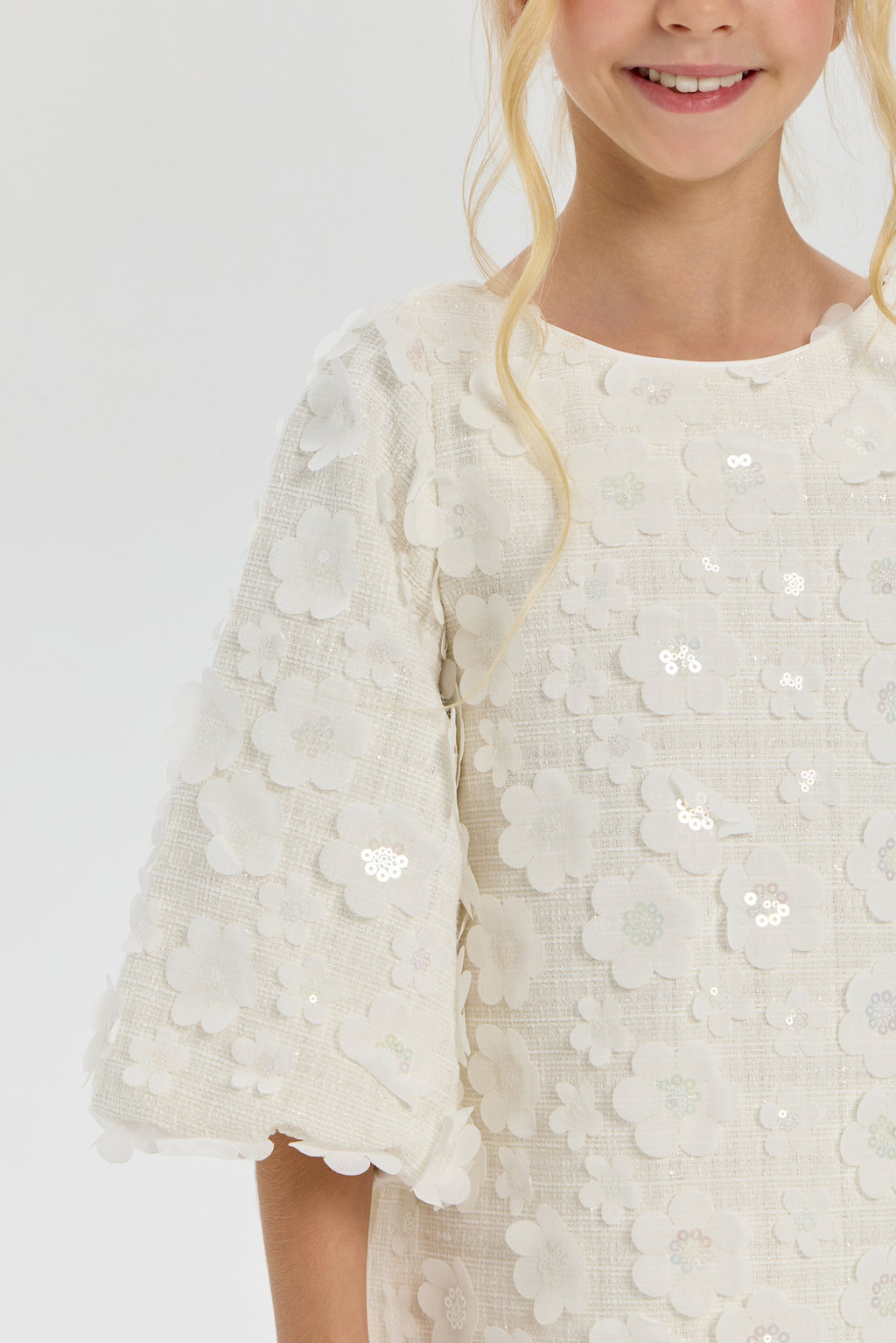 3D Flowers White Cocktail Dress