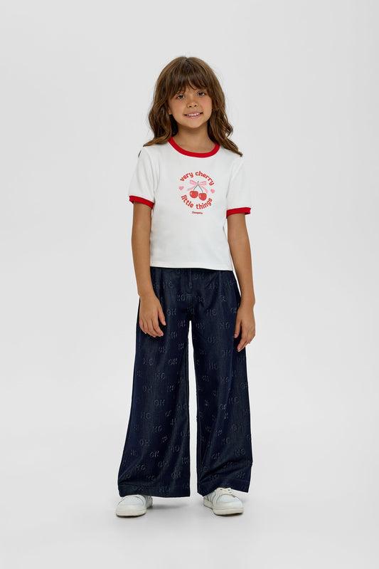 CH Branded Navy Denim Trousers
