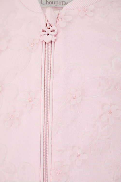 Charming 3D Flower Lace Bomber