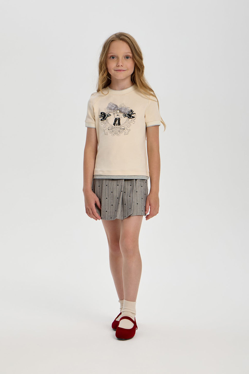 Bow Catty T-shirt for girls