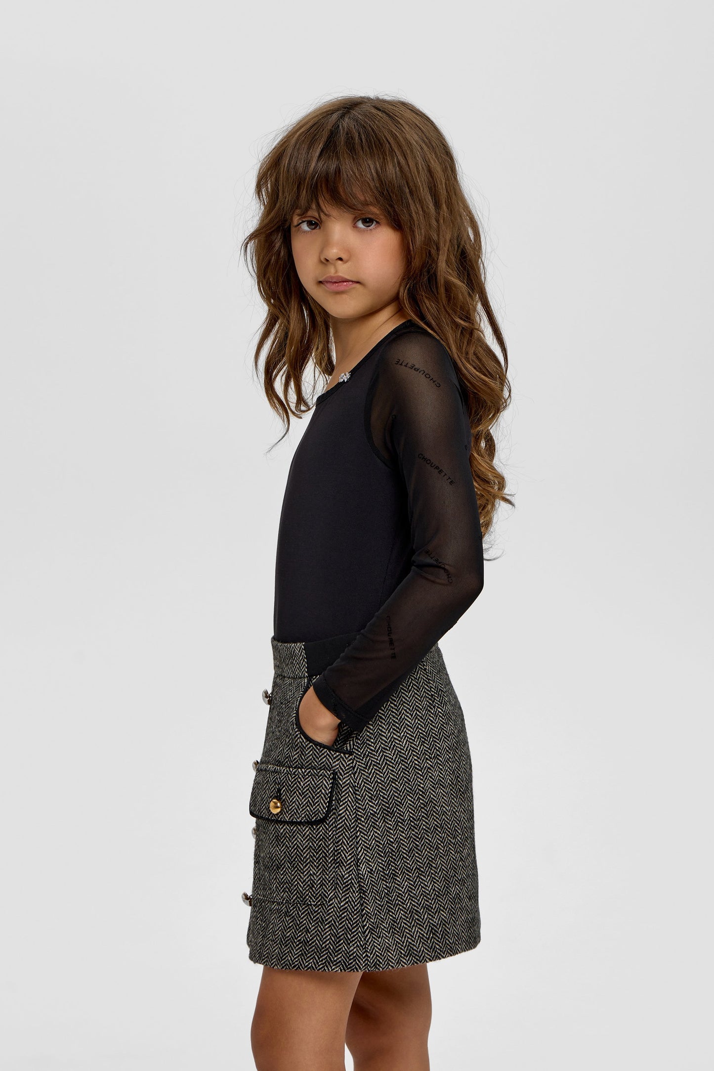 Elegant Black Combined Blouse