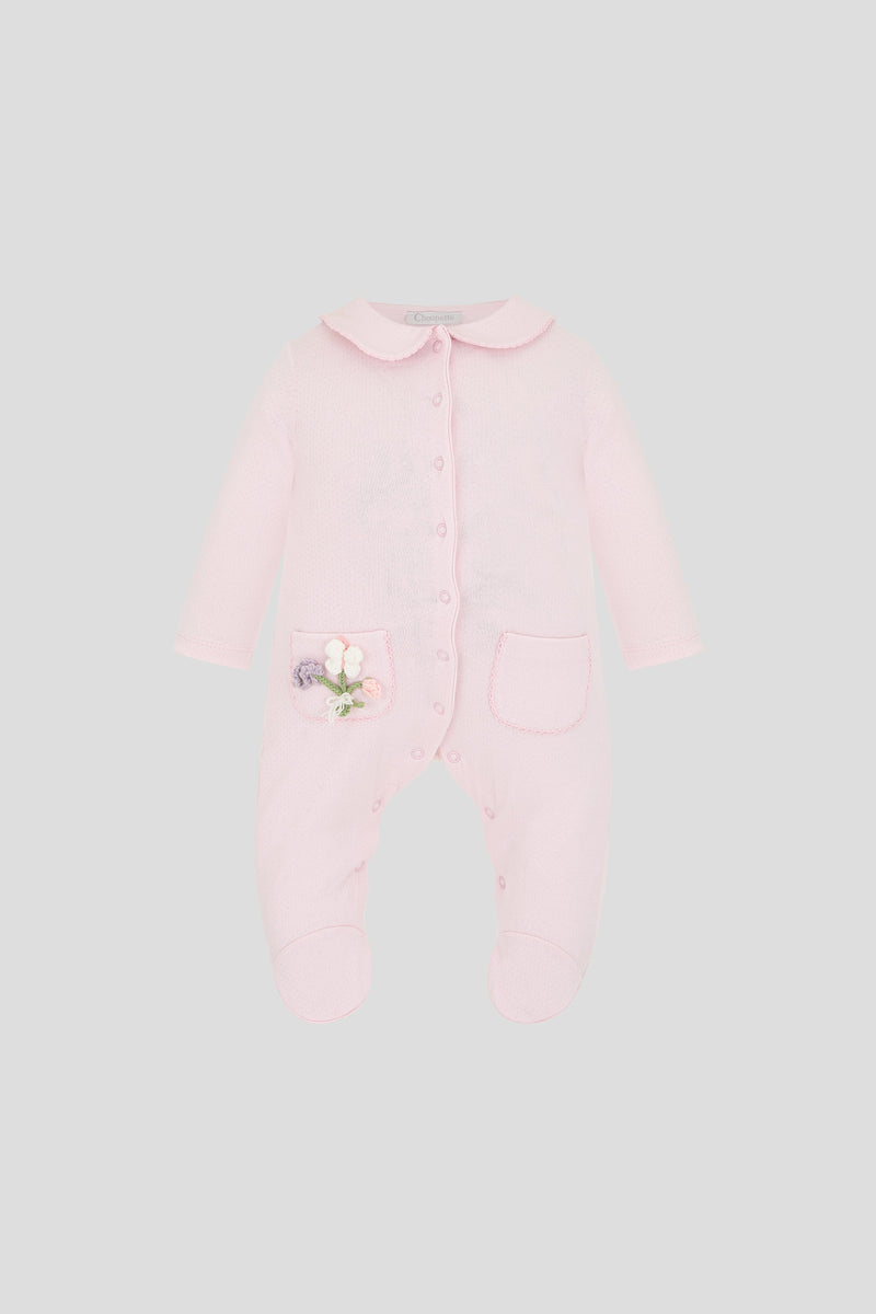 Embroidered set, pink