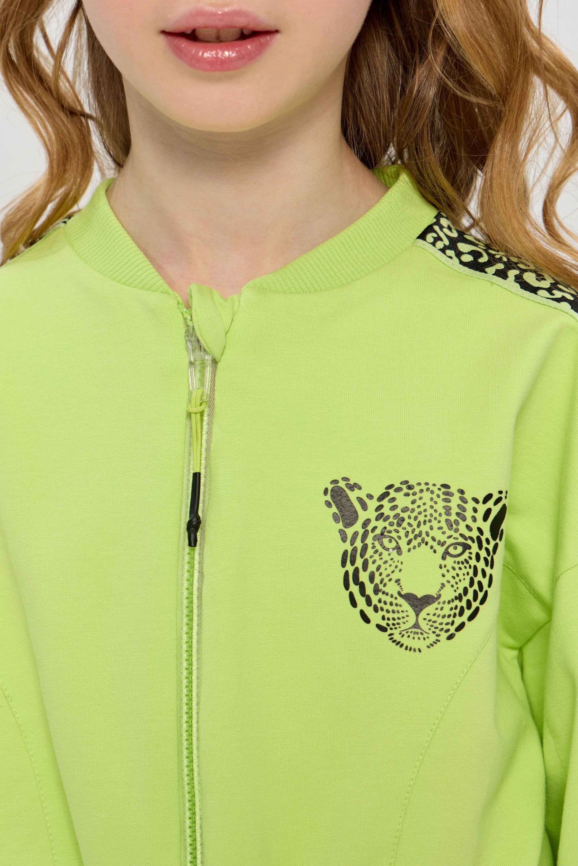 Sports Set Green Jacket and Black Leggings