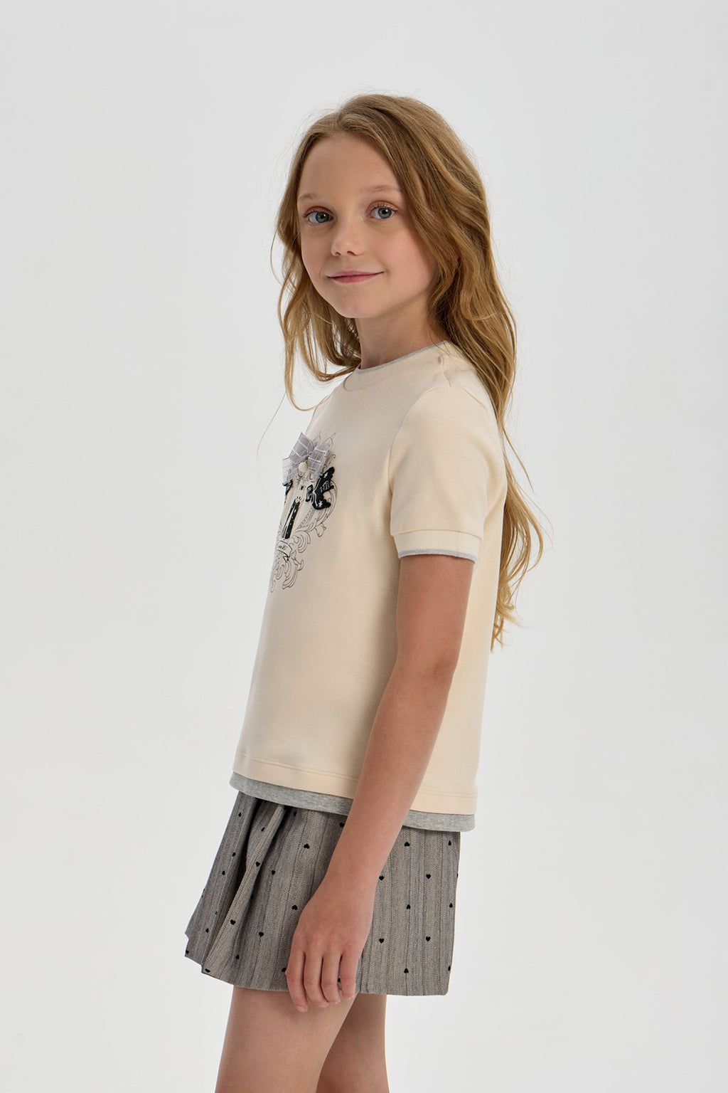 Bow Catty T-shirt for girls