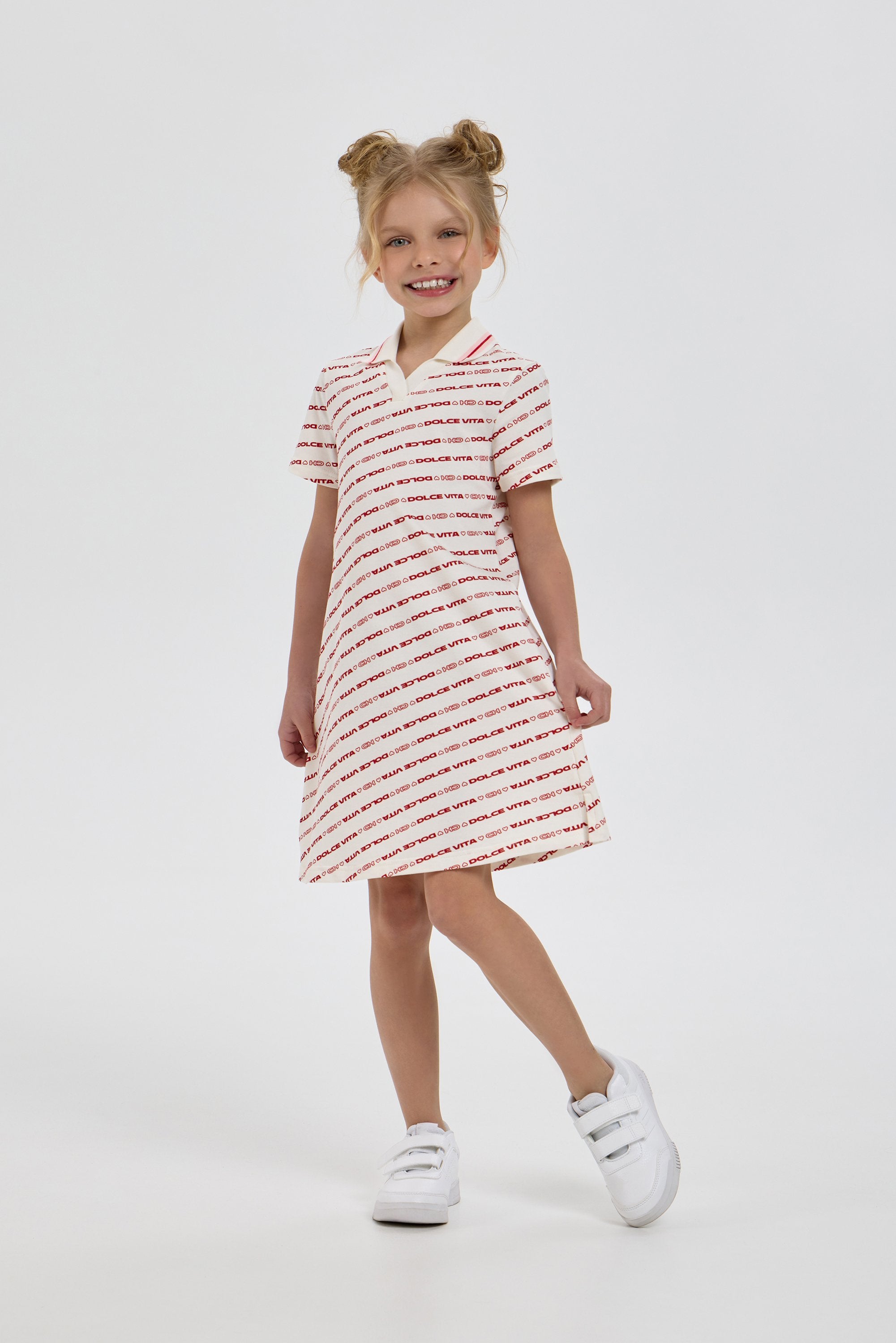 Branded Print Polo Dress