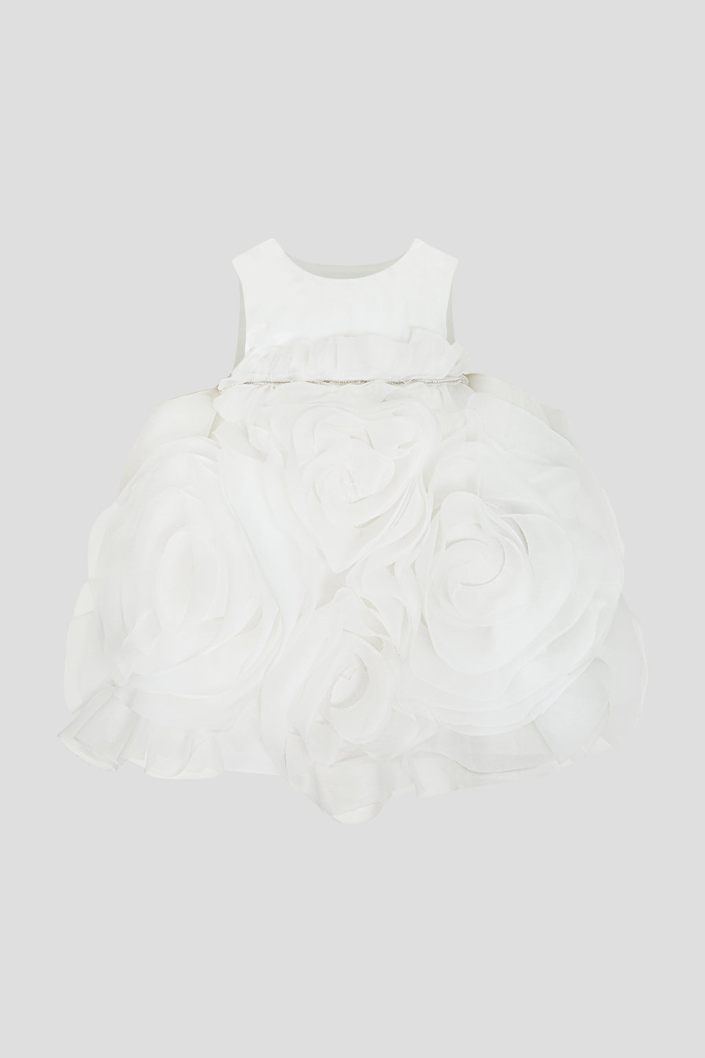 3D White Rose Dress for baby girl