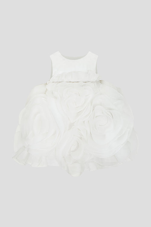 3D White Rose Dress for baby girl