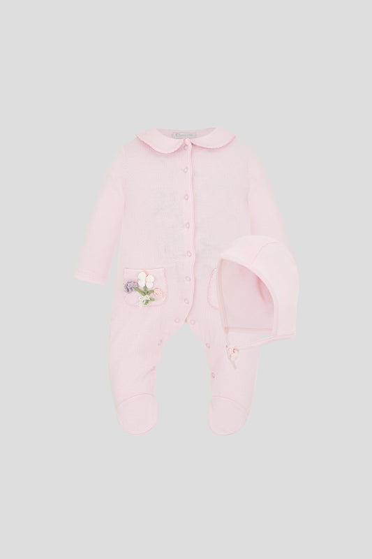 Embroidered set, pink