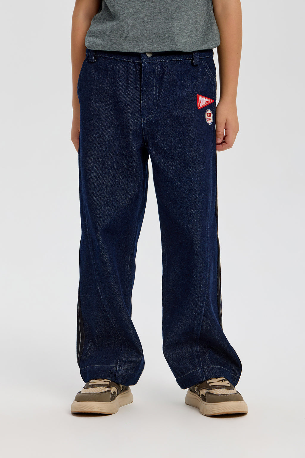 Stylish Denim Pants with stripes for boy
