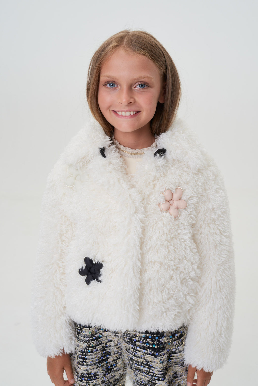 Faux Fur Bag Decorated Jacket