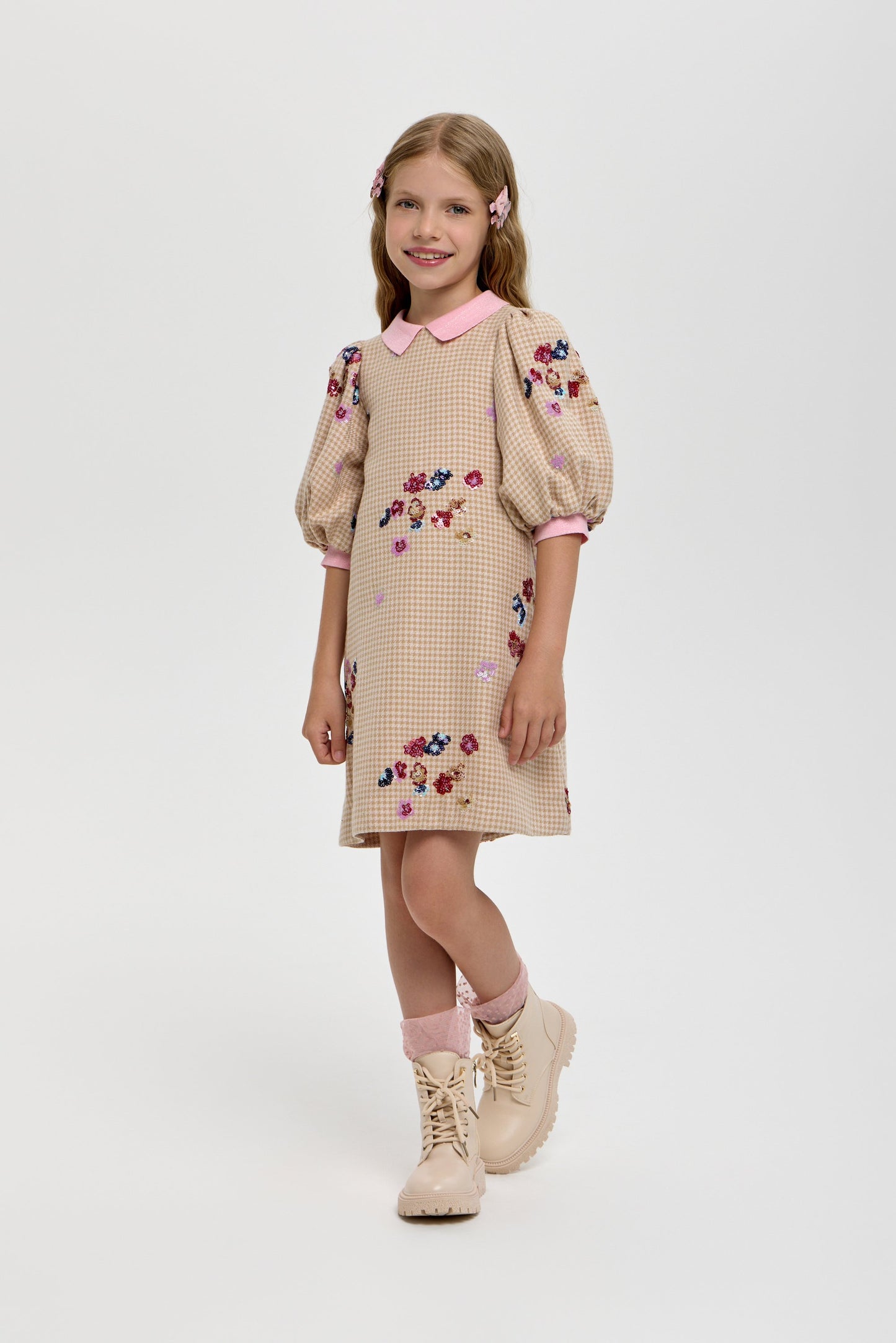 Elegant Flowers Embroidered Dress
