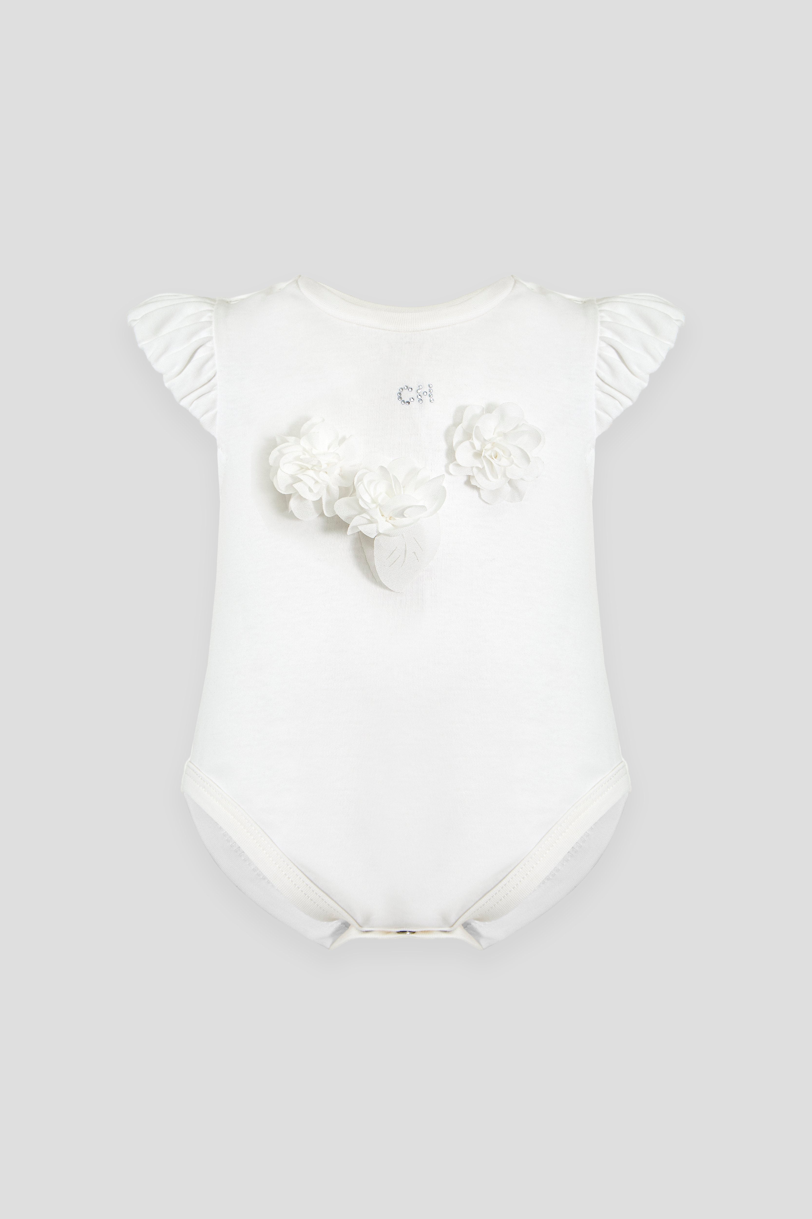 Charming 3D Flowers Decorated Bodysuit