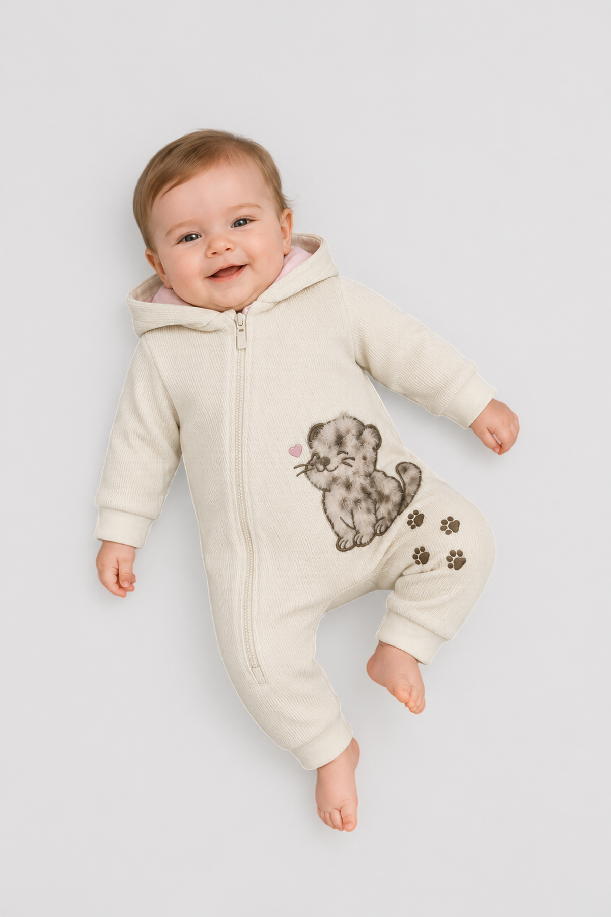 Leopard Applique Overall for baby girl