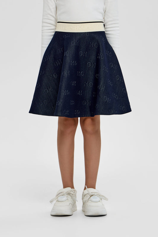 Elastic Band CH Branded Denim Skirt