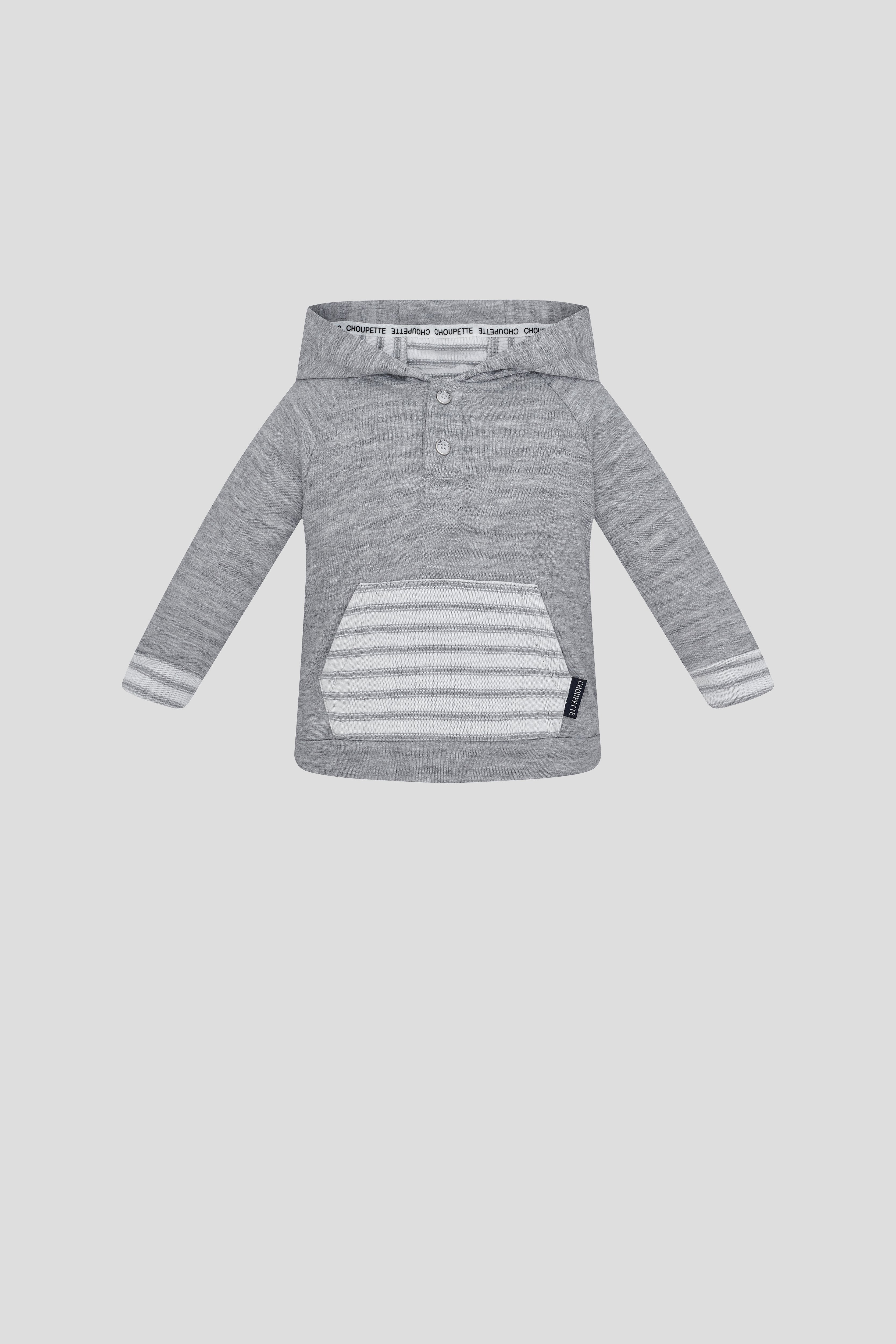 Hooded LS Tee, grey