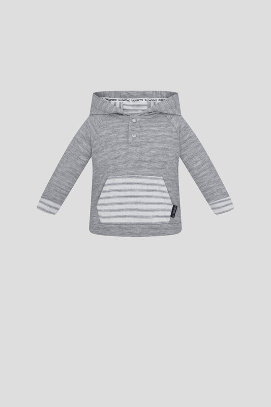 Hooded LS Tee, grey