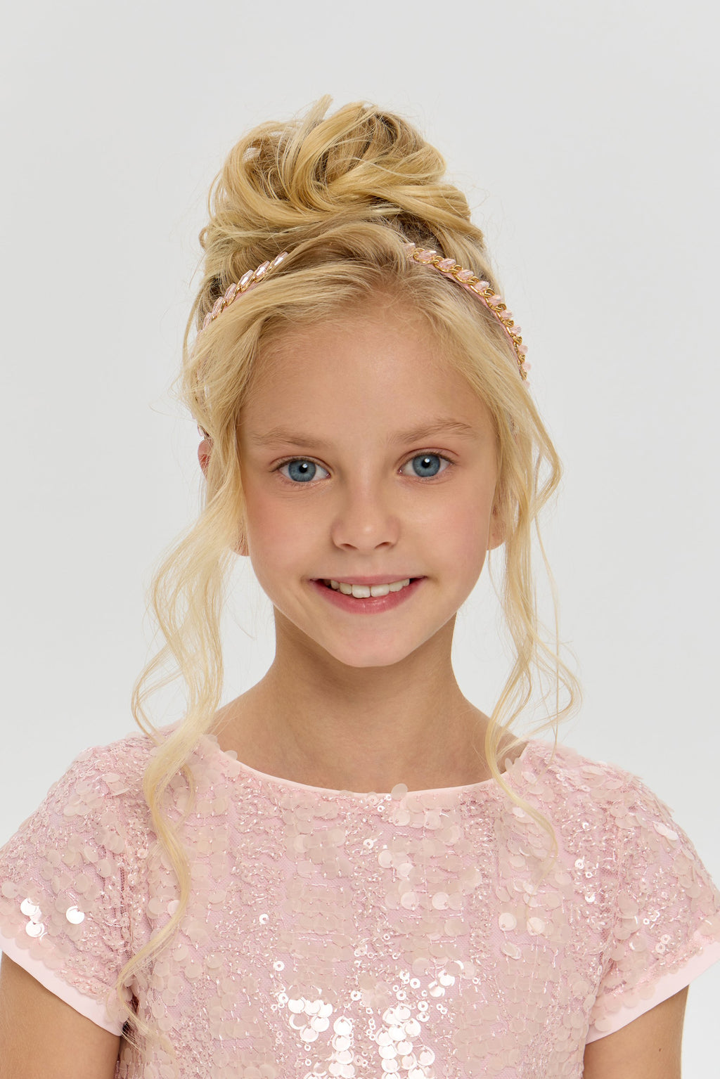 Pink and Gold Chain Designed Headband