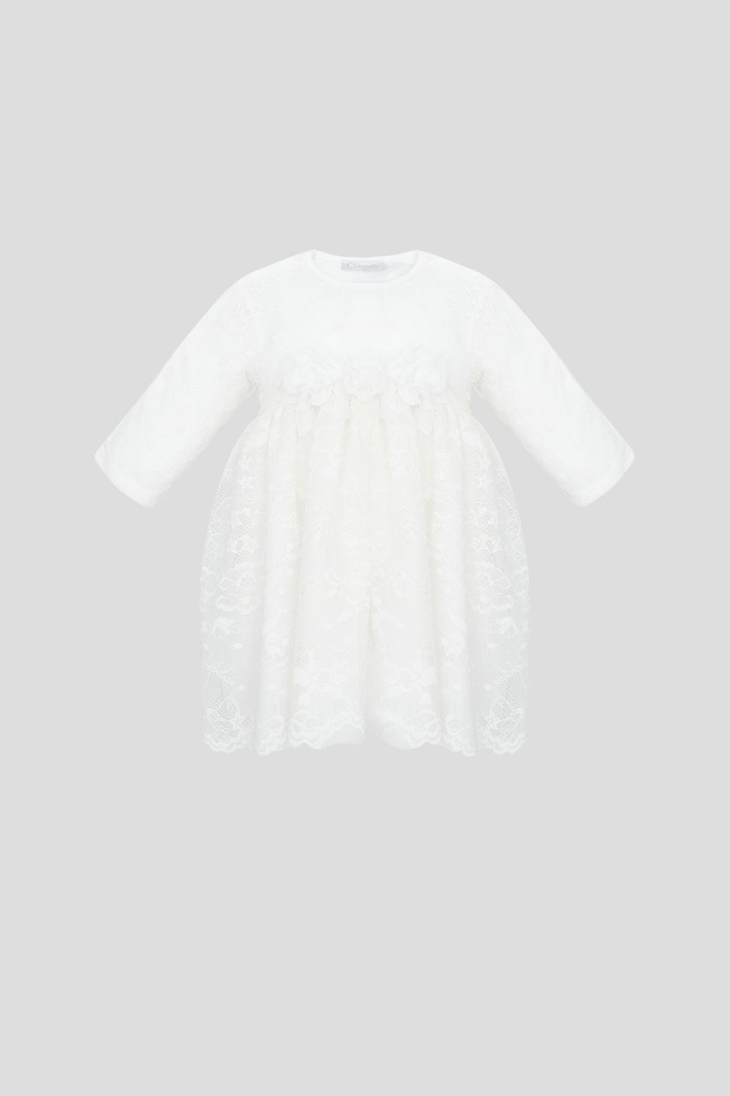 Smart Set: Flowers Decorated lace Dress-jumpsuit and Bonnet