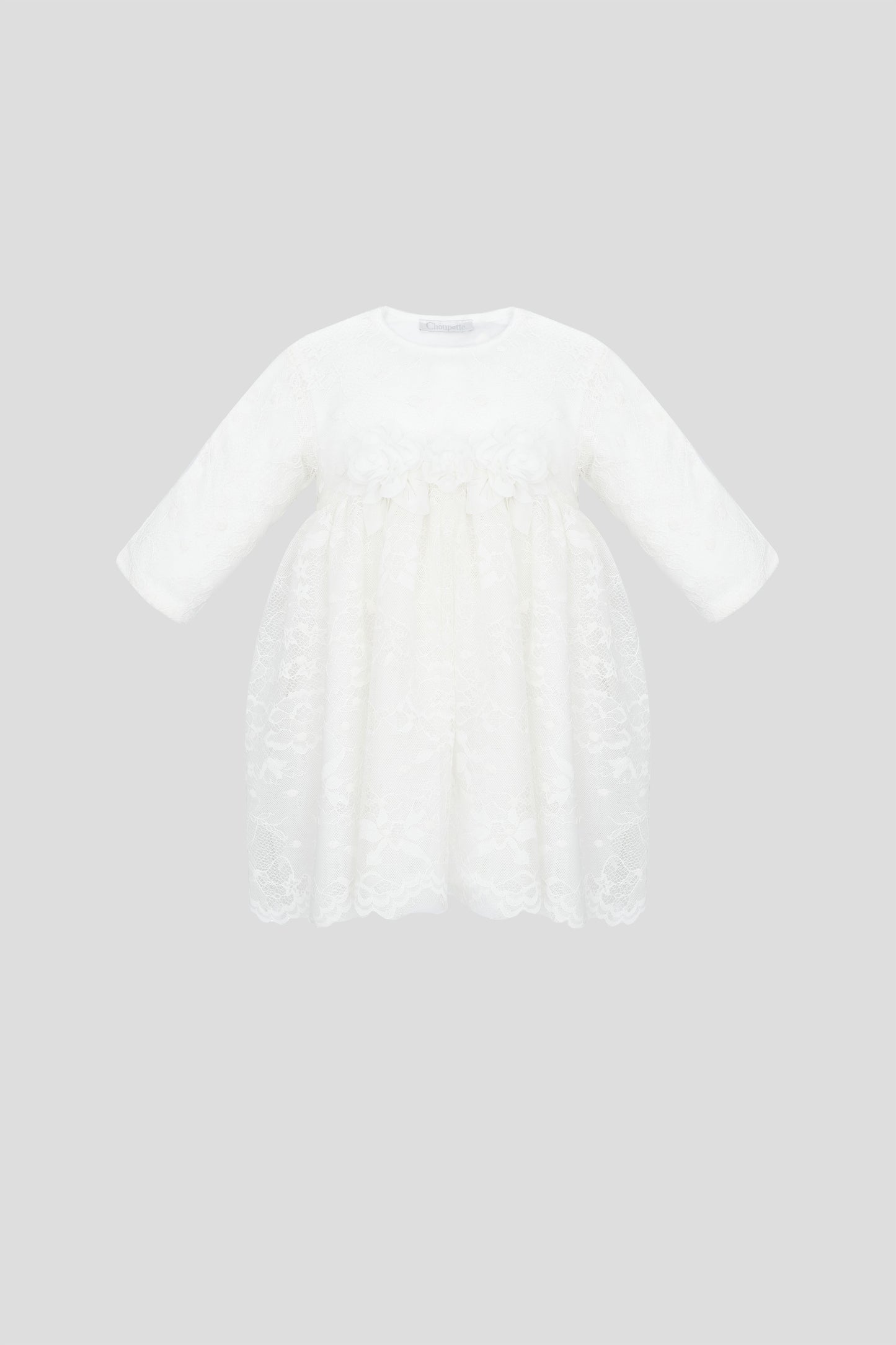 Smart Set: Flowers Decorated lace Dress-jumpsuit and Bonnet
