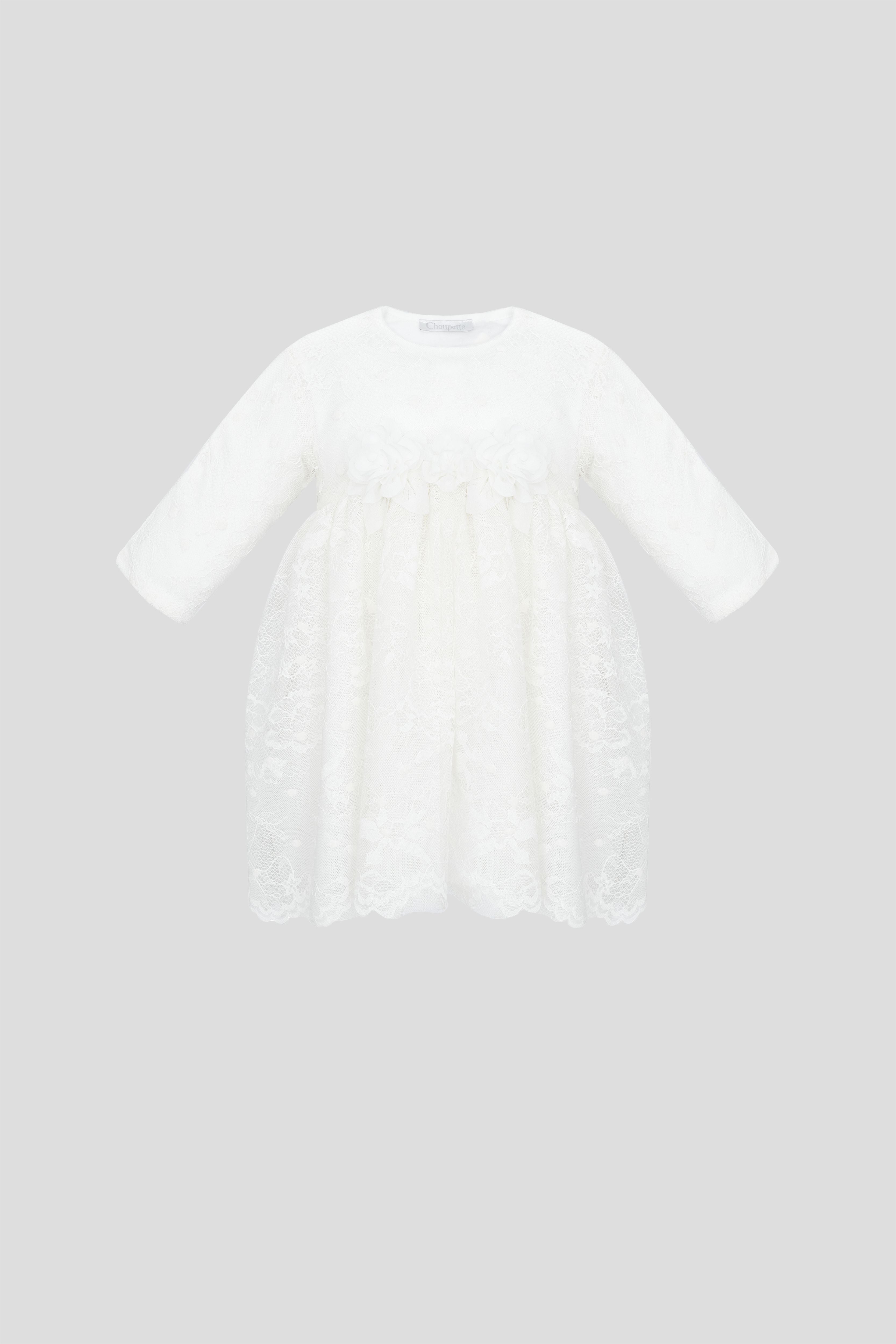 Smart Set: Flowers Decorated lace Dress-jumpsuit and Bonnet