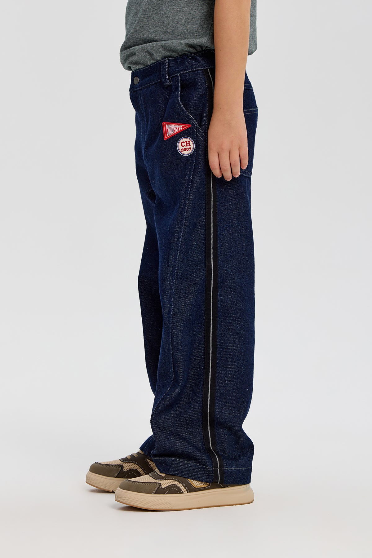 Stylish Denim Pants with stripes for boy