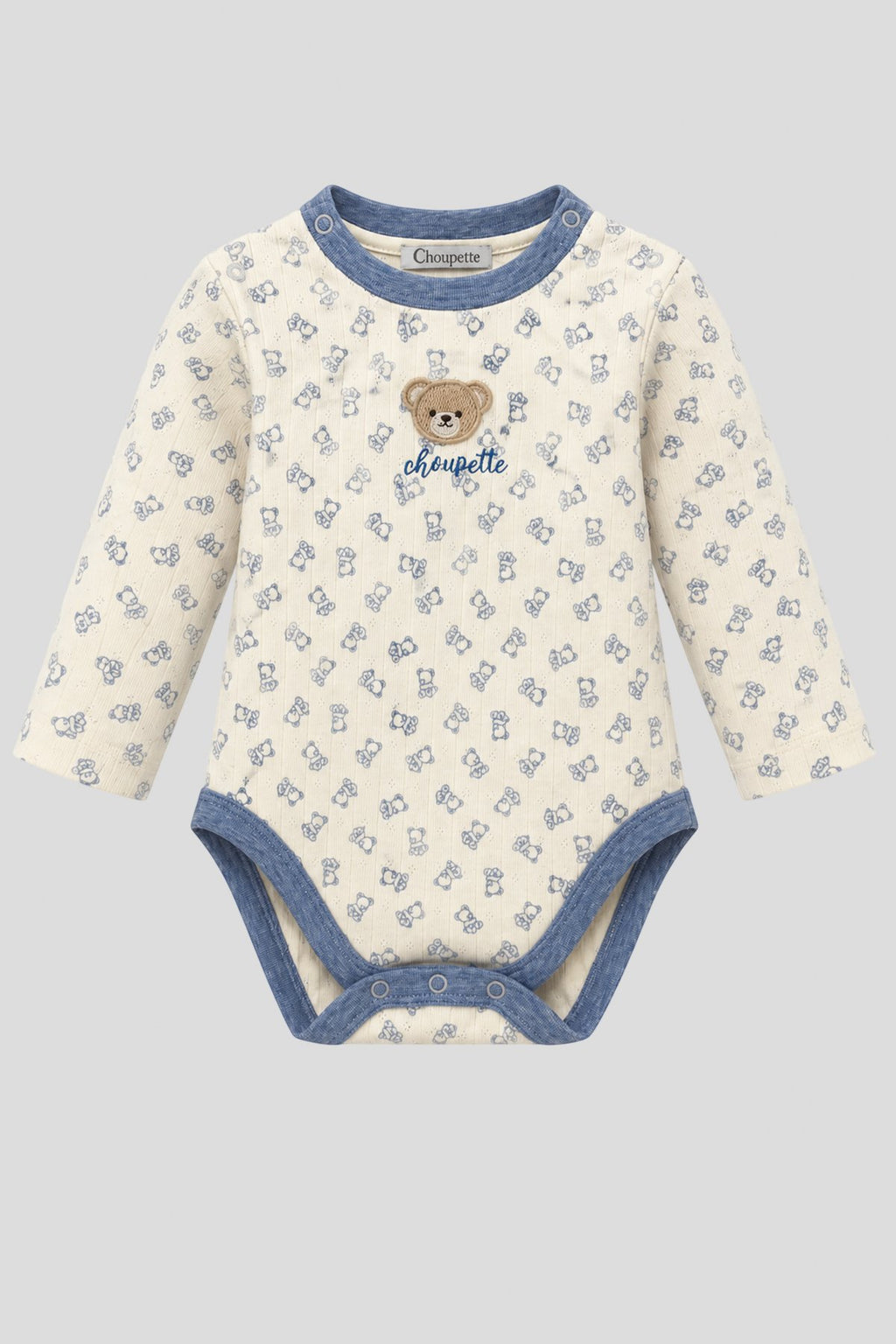 Teddy Knitted Cotton Set (body, pants & cap) for baby boy